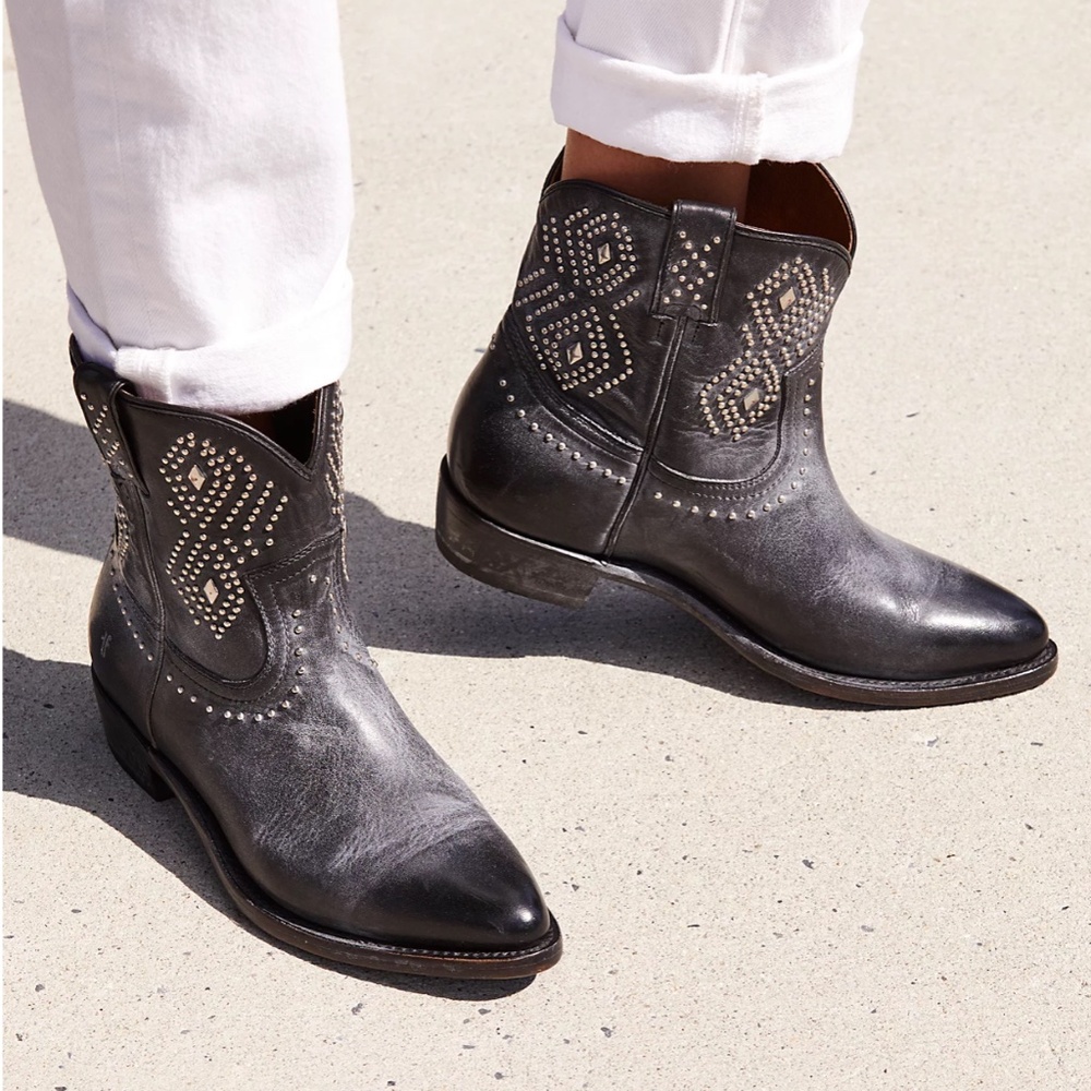 Free People X Frye Billy Stud Western Boots Short